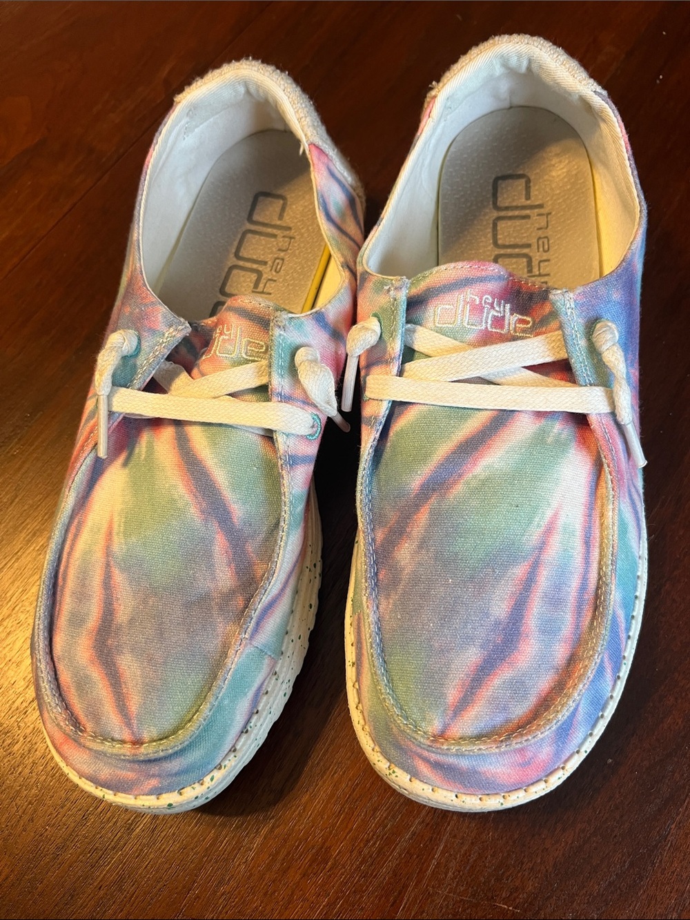 Hey Dude Women Tie-Dye Pastel Canvas Slip-On Sneakers